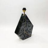 Polygonal black ceramic iridescent lamp 1980s memphis milano light table retro