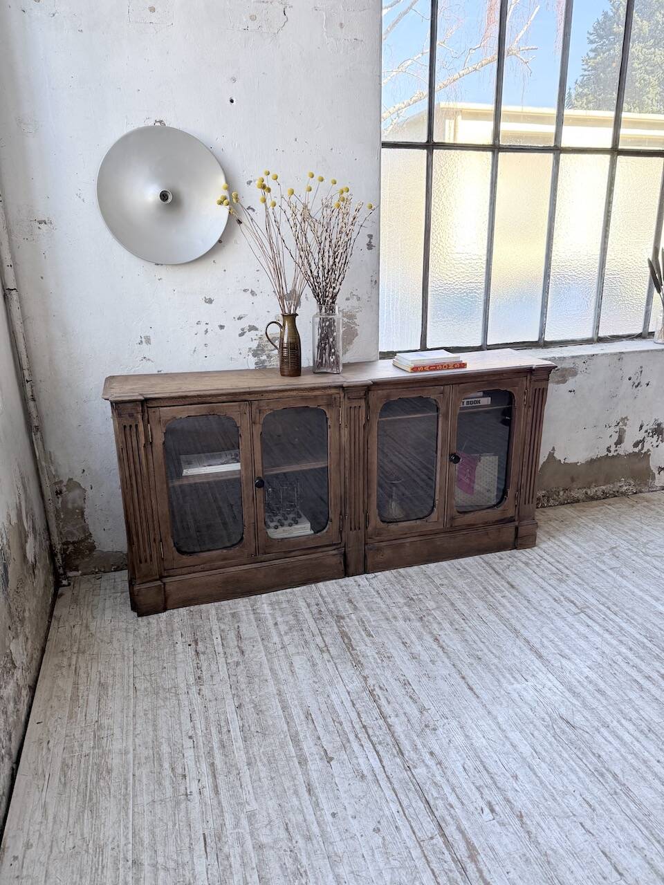 Enfilade display cabinet, solid oak, 1920.