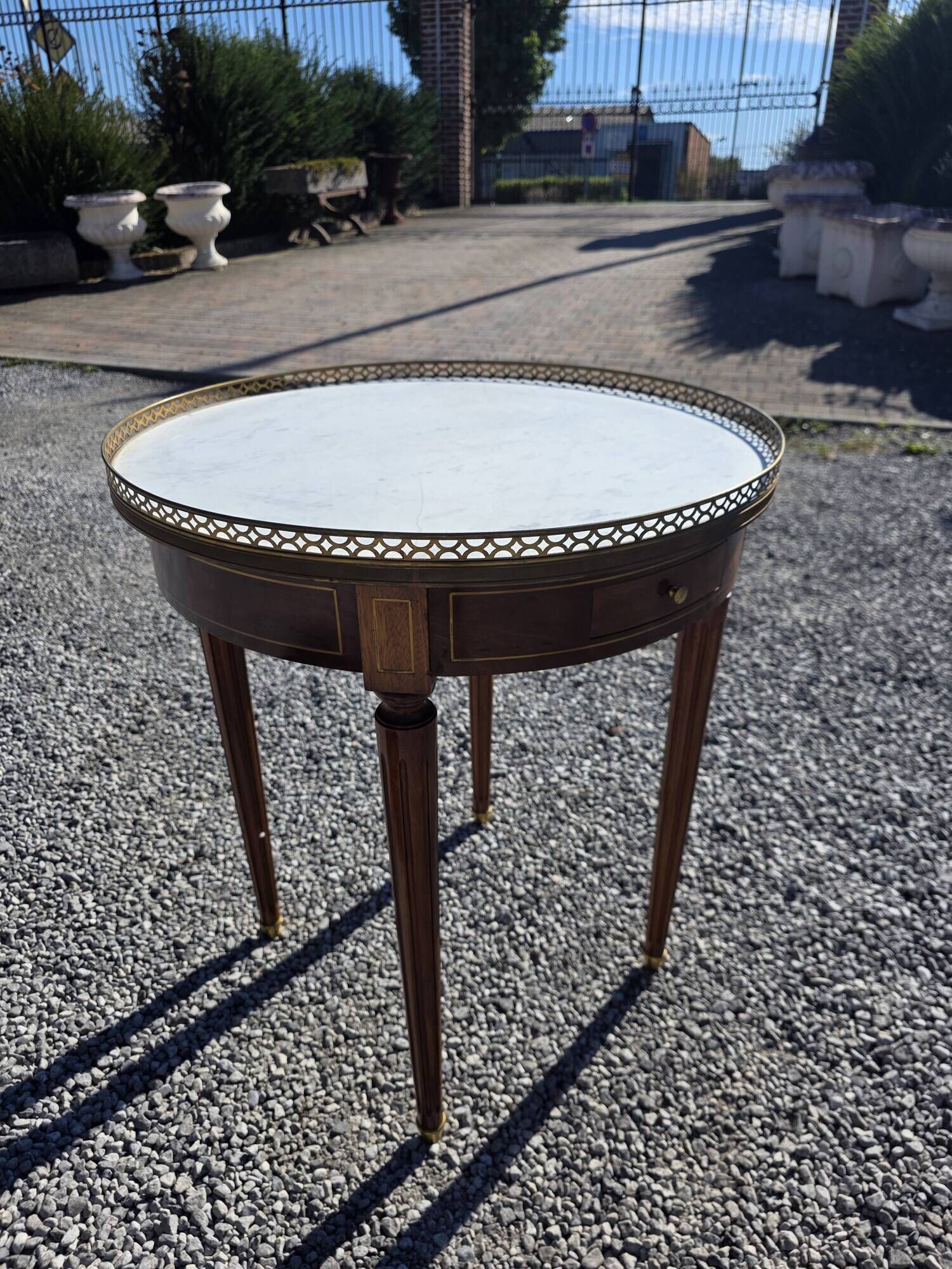 Louis XVI style bouillotte table in mahogany
