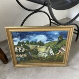 Peinture à l’huile Chaumes de Cordeville