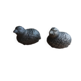 Art Deco quail salt cellars