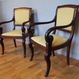 Paire de fauteuils en acajou style Charles X