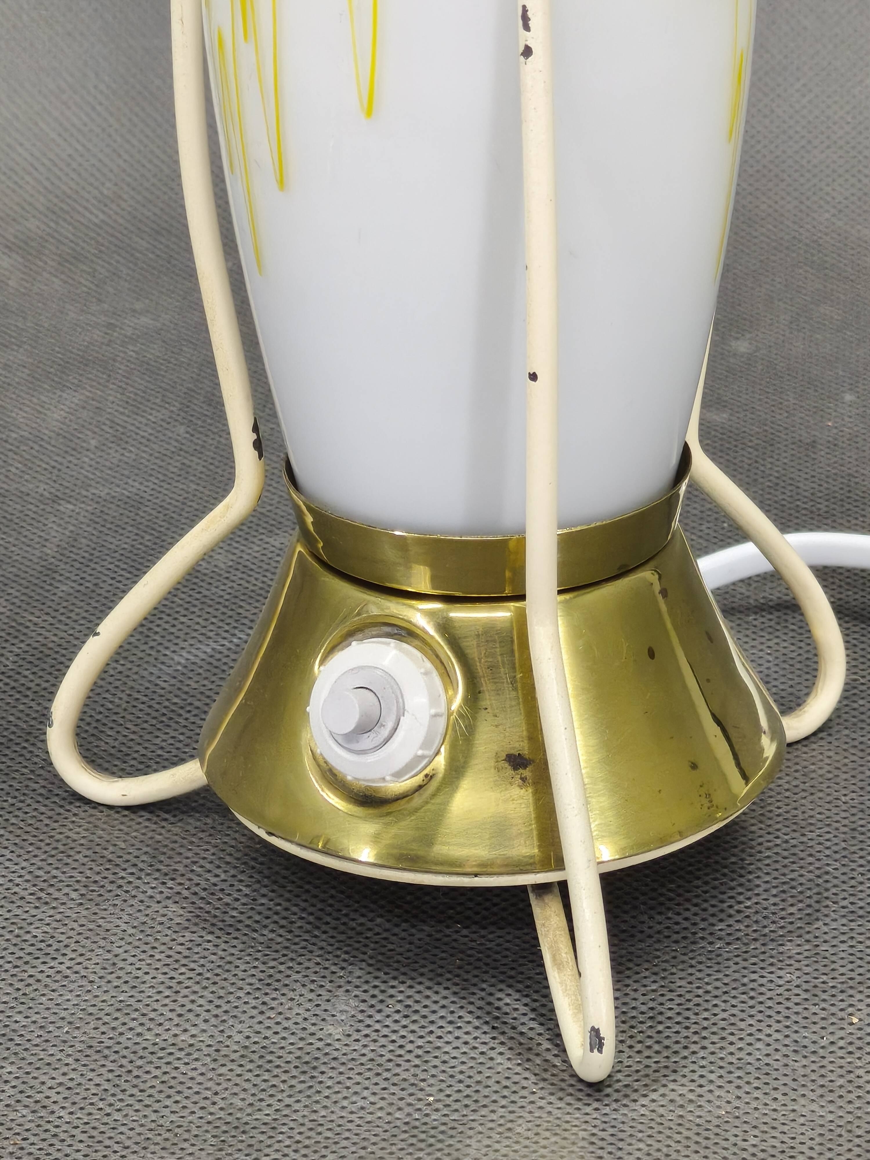 Zukov Czech Mid Century Glass Table Lamp, 1960s