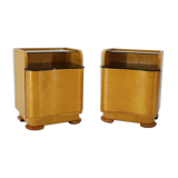 1940s Pair of Art Deco Bedside Tables, Czechoslovakia