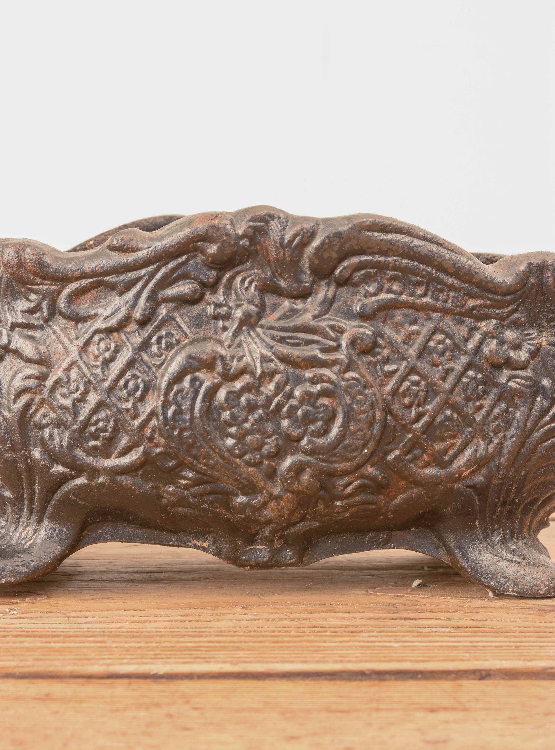 Set of Two Antique Cast Iron Flower Pots