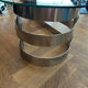 70s oval design coffee table in glass with chrome legs