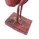 Oiseau exotique patiné rouge rose, années 80
