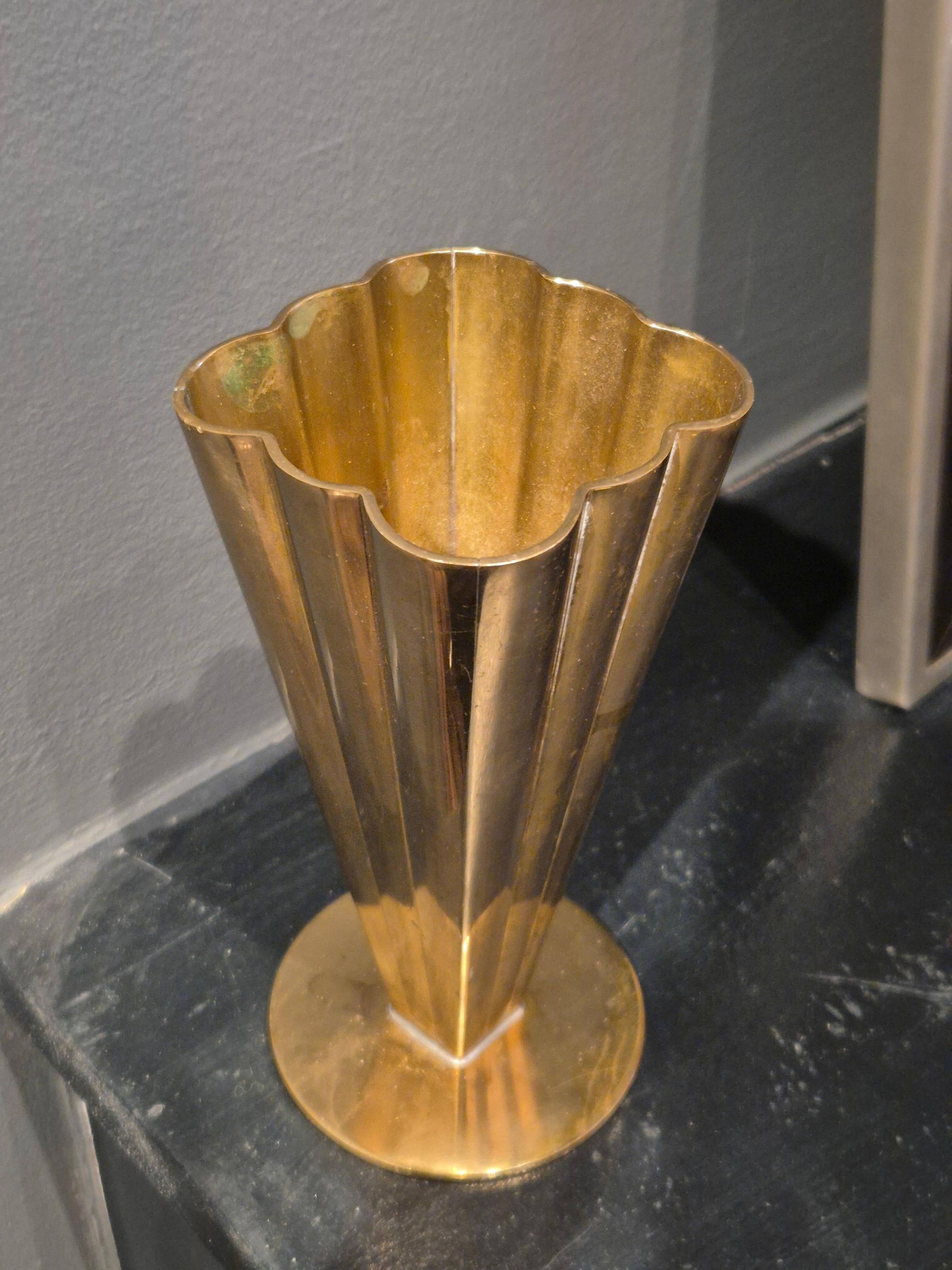 Ystad Metall, brass vase model 5317-77, modern Scandinavian / mid-20th century