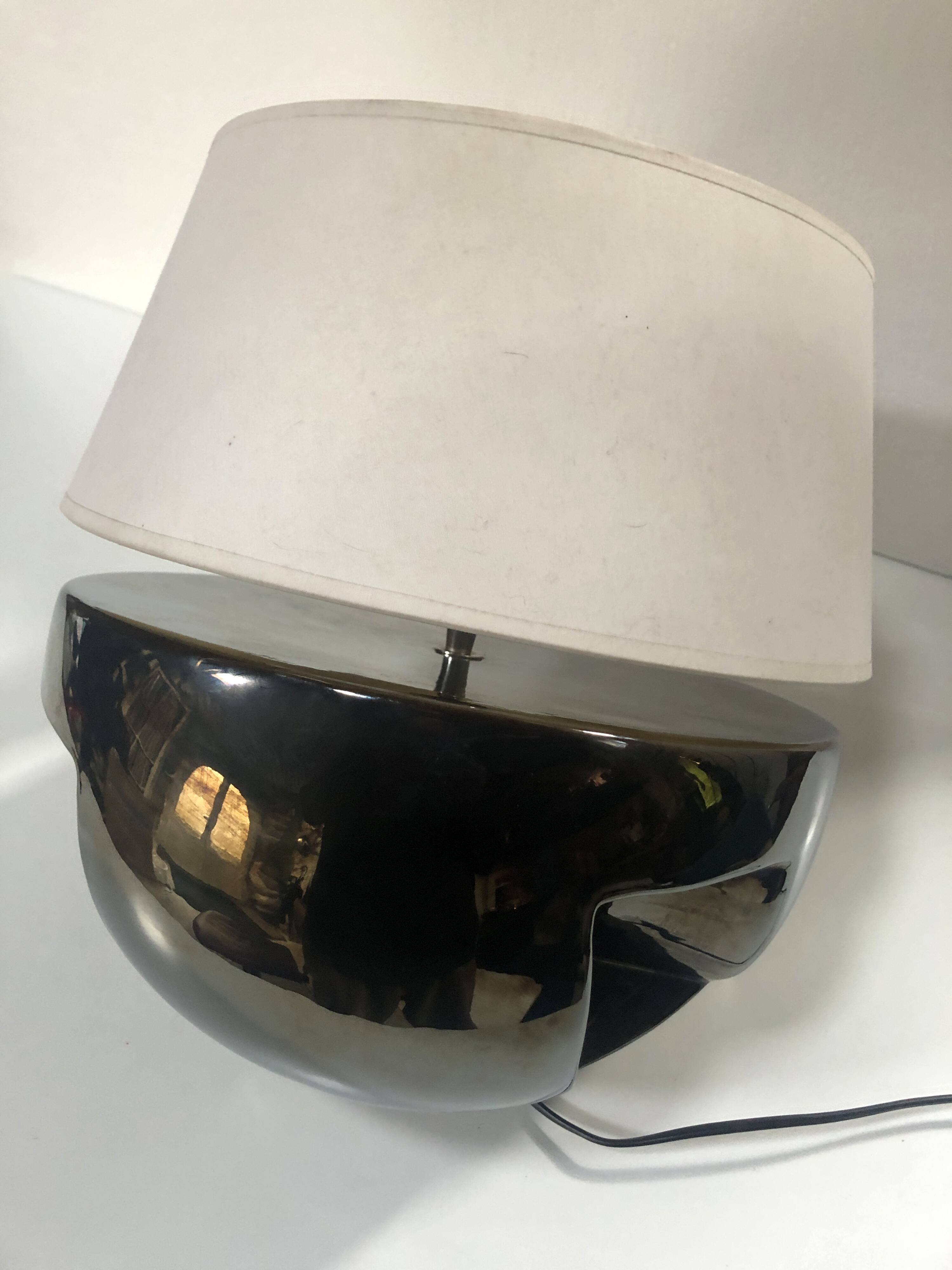 Large Vintage Lamp • Glazed Earthenware • Louis Drimmer • Space Age • 1960