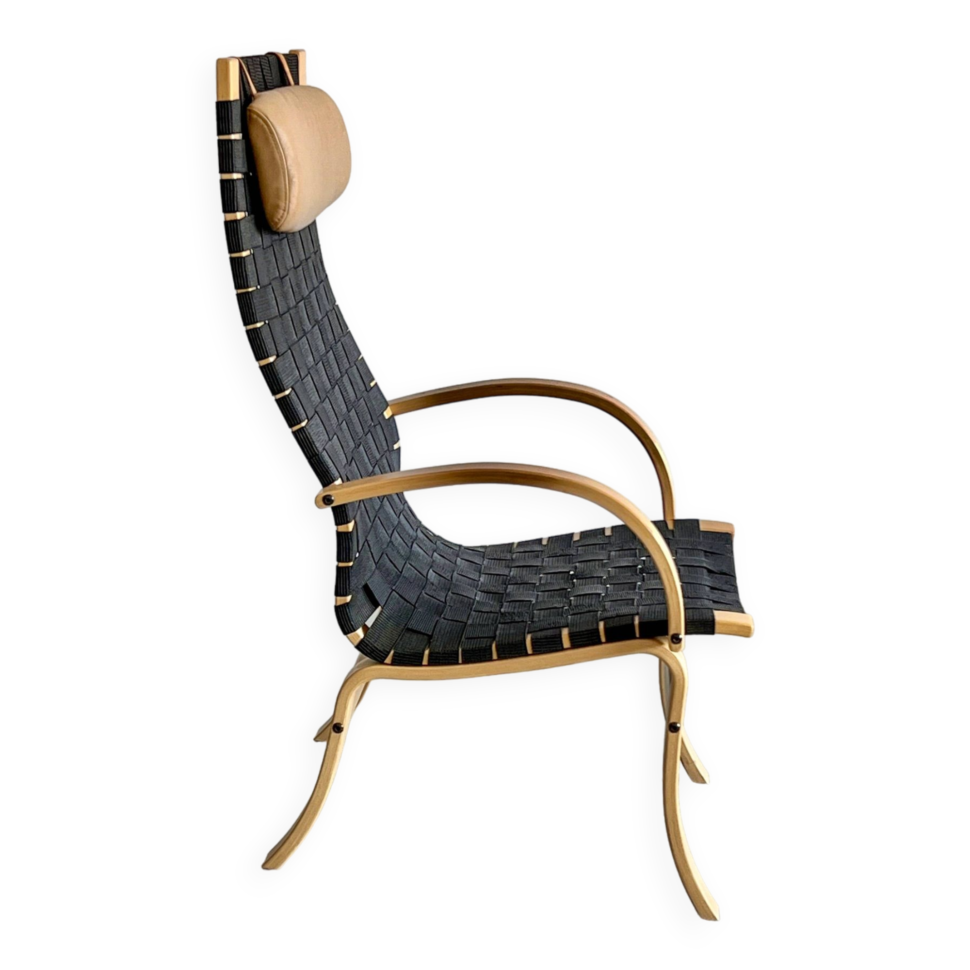 Chaise longue tissée, vintage, Danemark, années 1970