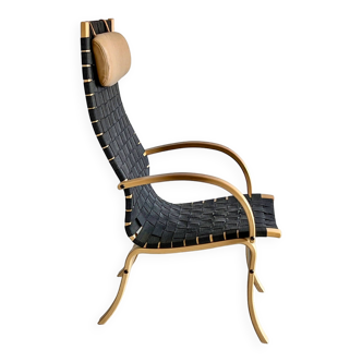 Woven lounge chair, vintage, Denmark, 1970s