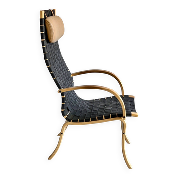 Chaise longue tissée, vintage, Danemark, années 1970