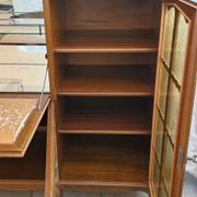 Wooden sideboard with 5 doors and 3 drawers, 2 glass doors.