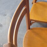 Series of 4 bistro chairs signed Baumann 1950 vintage