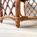 Vintage trundle tables in bamboo and rattan