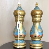 Salière et poivrière vintage italienne – Bois peint à la main