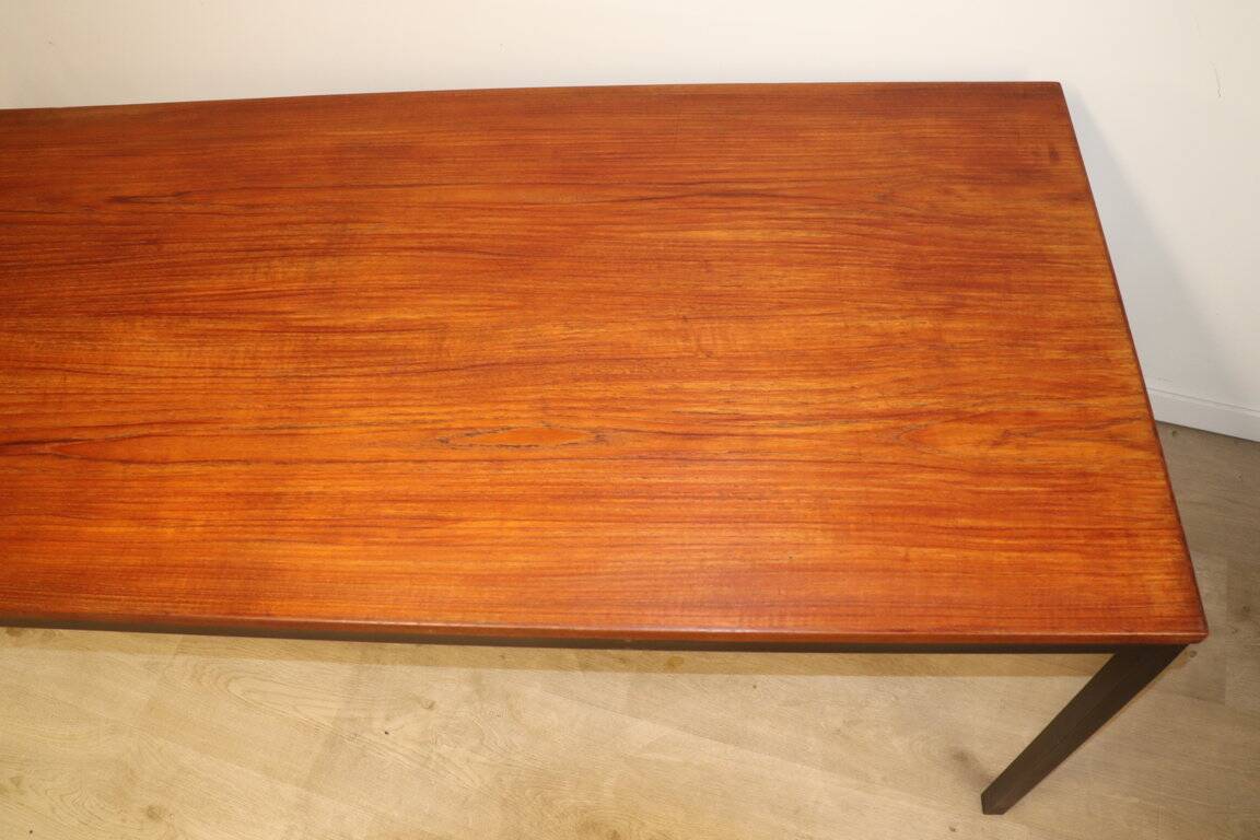 Vintage Danish teak and black lacquered metal table, 1950s