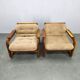 Pair of 1970s Scandinavian lounge chairs, upholstered in corduroy.