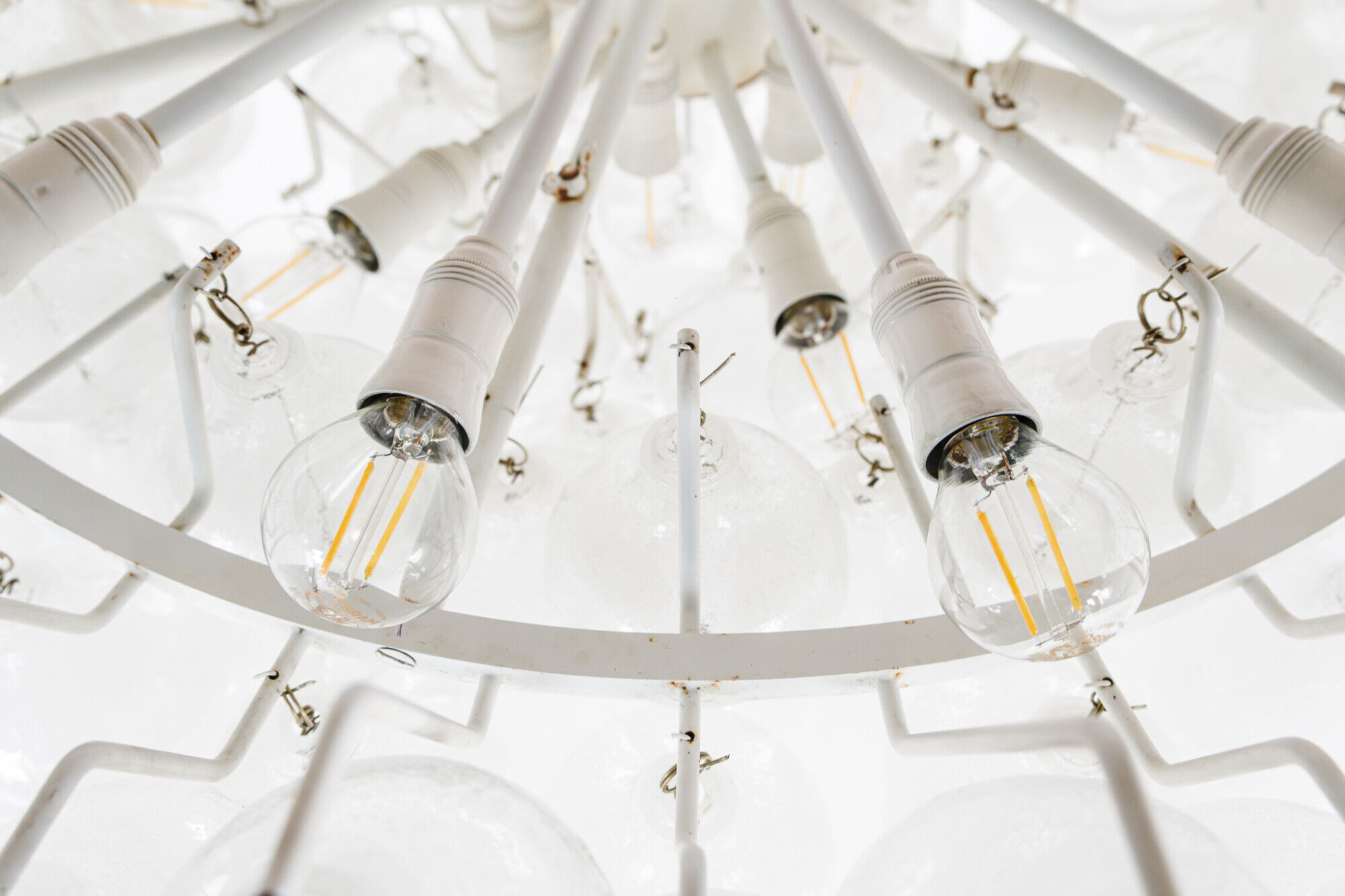 XL Tulipan Waterfall Glass Chandelier by Kalmar - Austria 1960s
