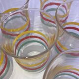 Lot de 7 verres tricolores ancien