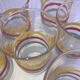 Set of 7 old tricolor glasses