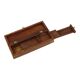 Ancienne boîte à stylos en bois dur en laiton anglo-indien