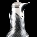 Leitão & irmão - carafe in solid silver and crystal from the art deco period