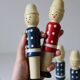 Vintage 1970s wooden soldier bowling set or bowling alley