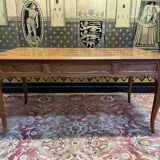 Louis XV style flat desk in blond mahogany