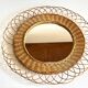 Miroir soleil en rotin vintage
