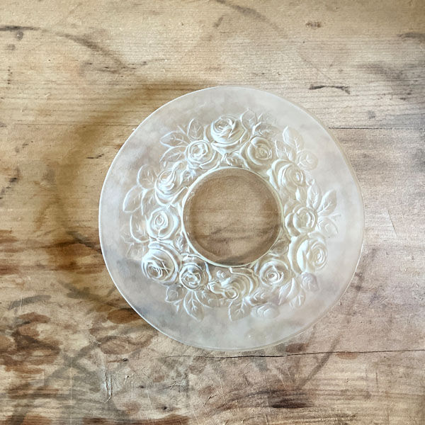 Frosted glass dish or plate signed Verlys France