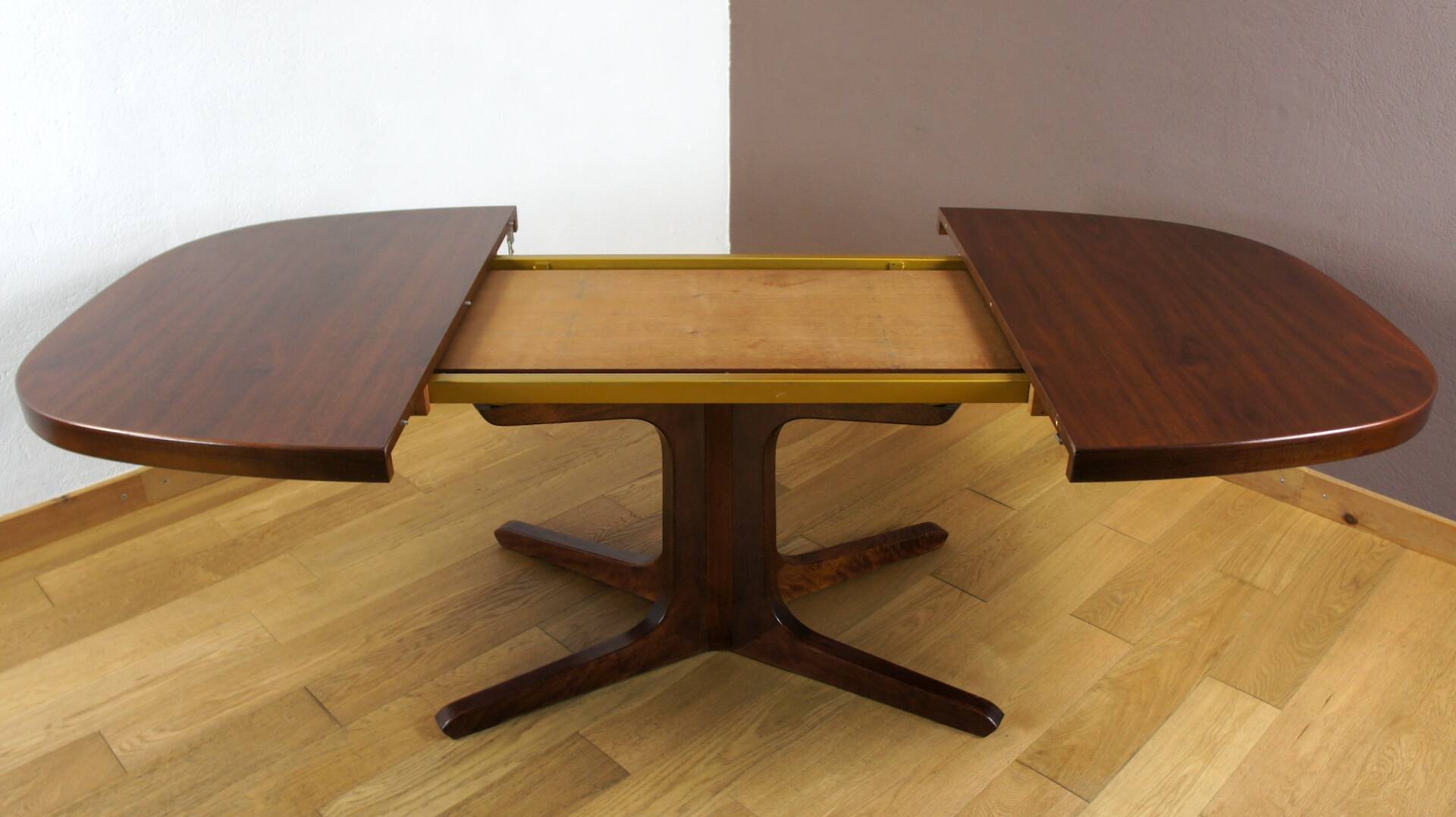 Table Ovale & Pied Central Vintage Année 1960 / 1970