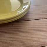 3 vintage yellow dessert plates