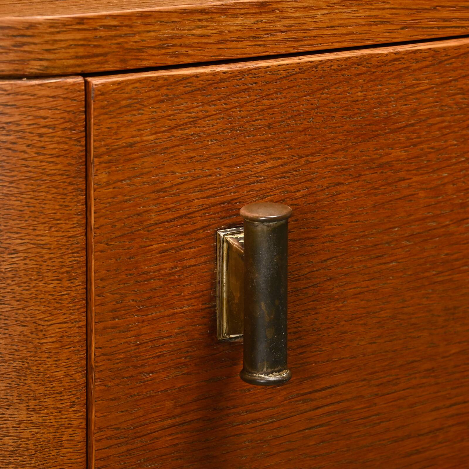 Pair Art Deco Nightstands or Bedside tables Oak and Glass, Netherlands, 193