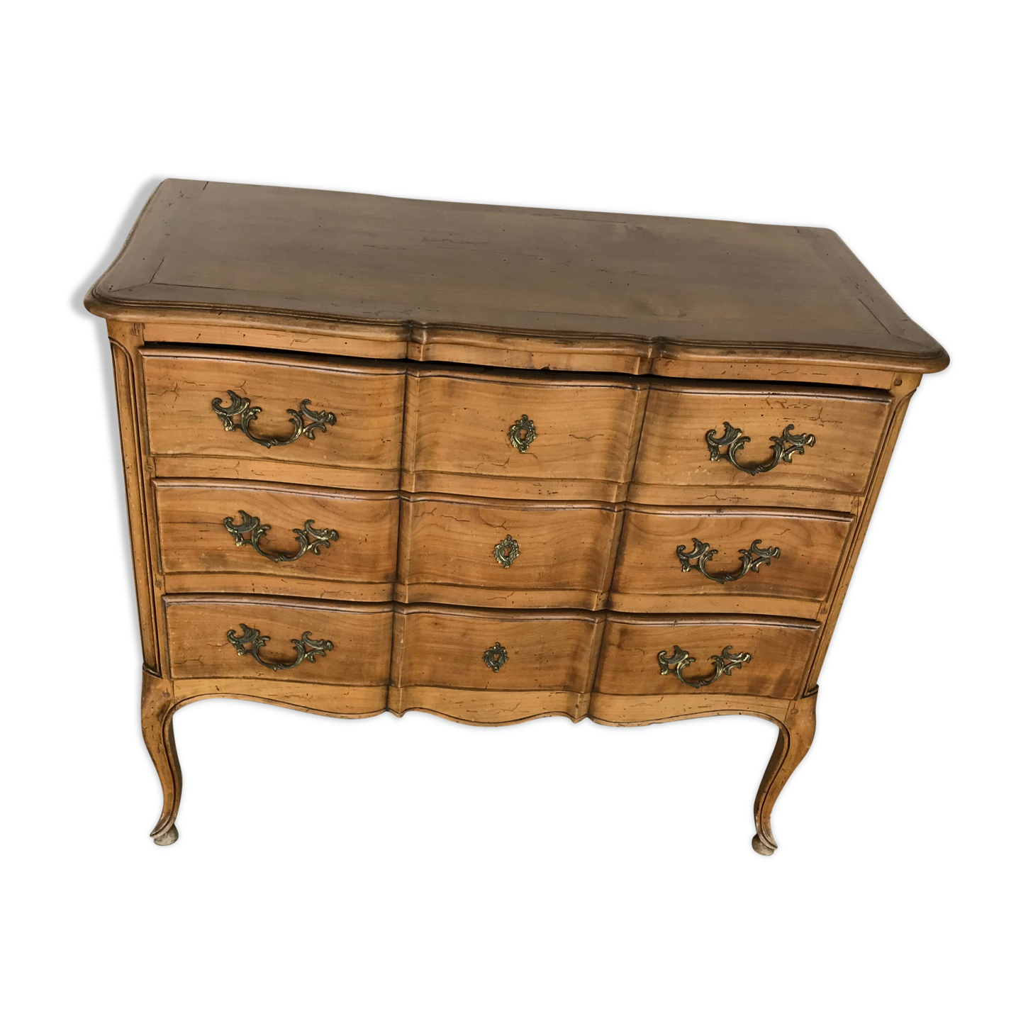 Three-drawer Louis XV-style dresser