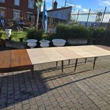 12-foot round oak table with 7 extensions / 20 people