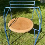 Garden furniture set by "Pascal Mourgue", a table and 3 chairs, 1980s