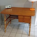 Old vintage rattan desk Lois Sognot