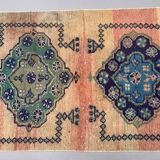Tapis tribal vintage en laine, turc en détresse, 335x81 cm
