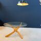 Table basse en hêtre et verre de Maison Regain, 1970