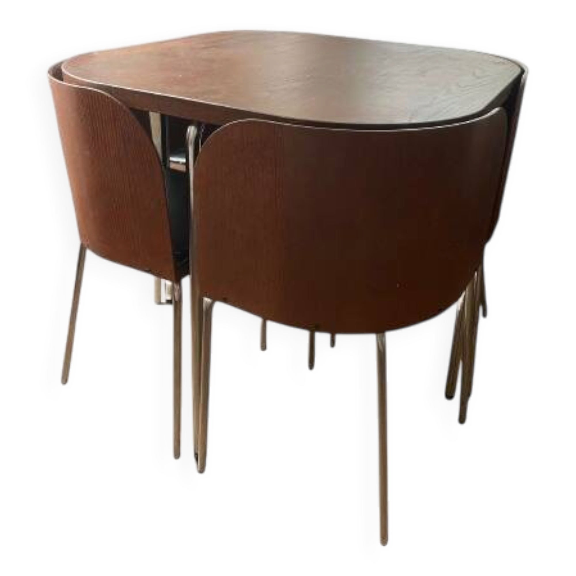 Table et 4 chaises en teck modèle « Fusion » par Sarah Kragnert x Ikea