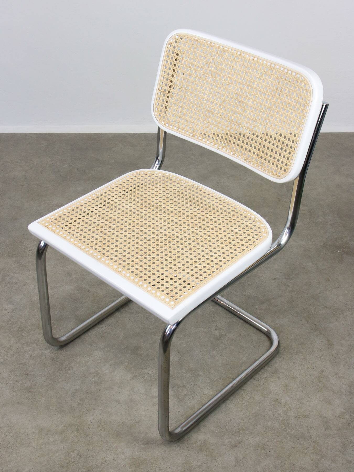 Vintage White Cesca B32 Chair by Marcel Breuer