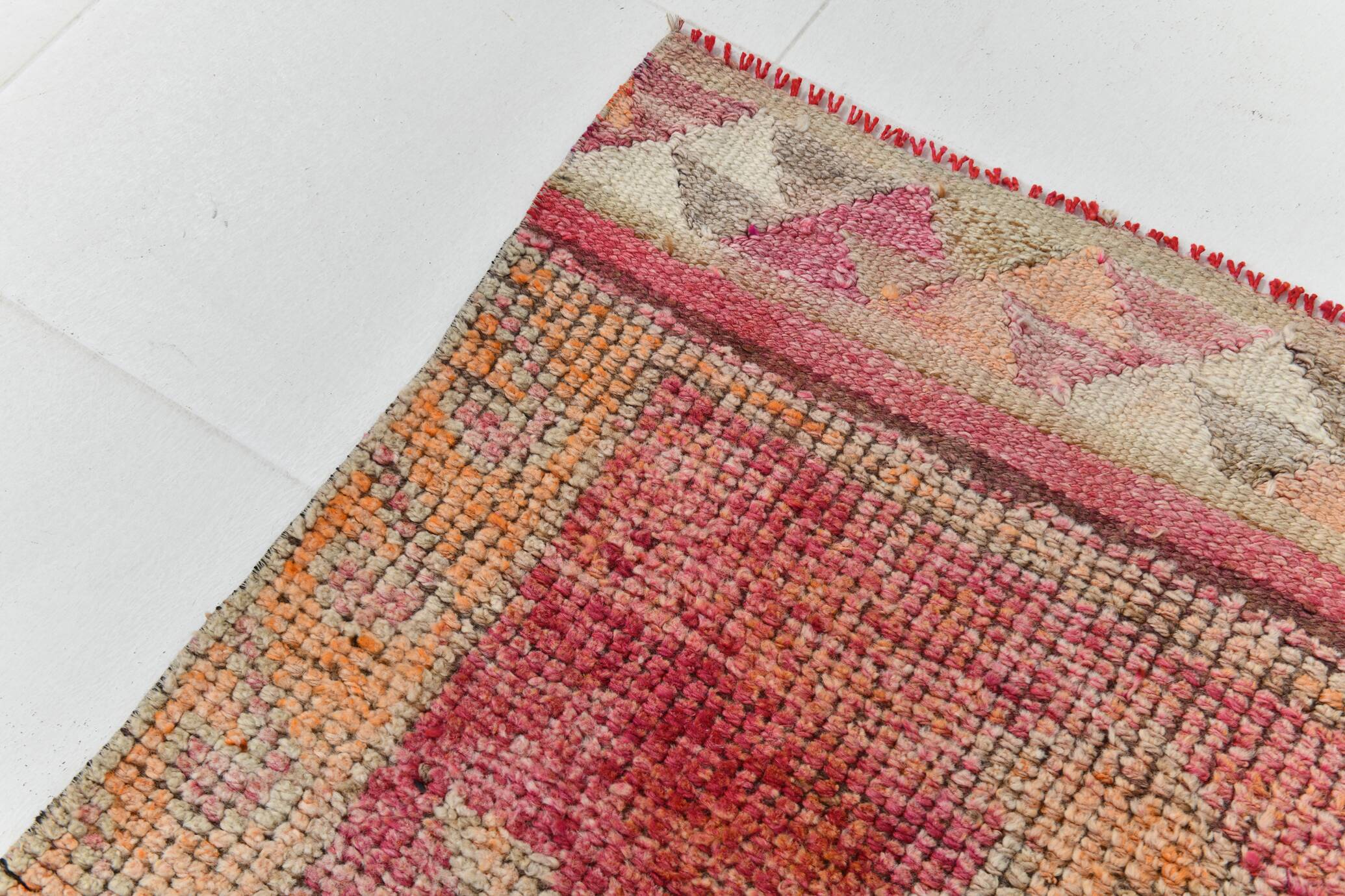 3x10 Turkish Red & Orange Vintage Runner Rug, 90x295Cm