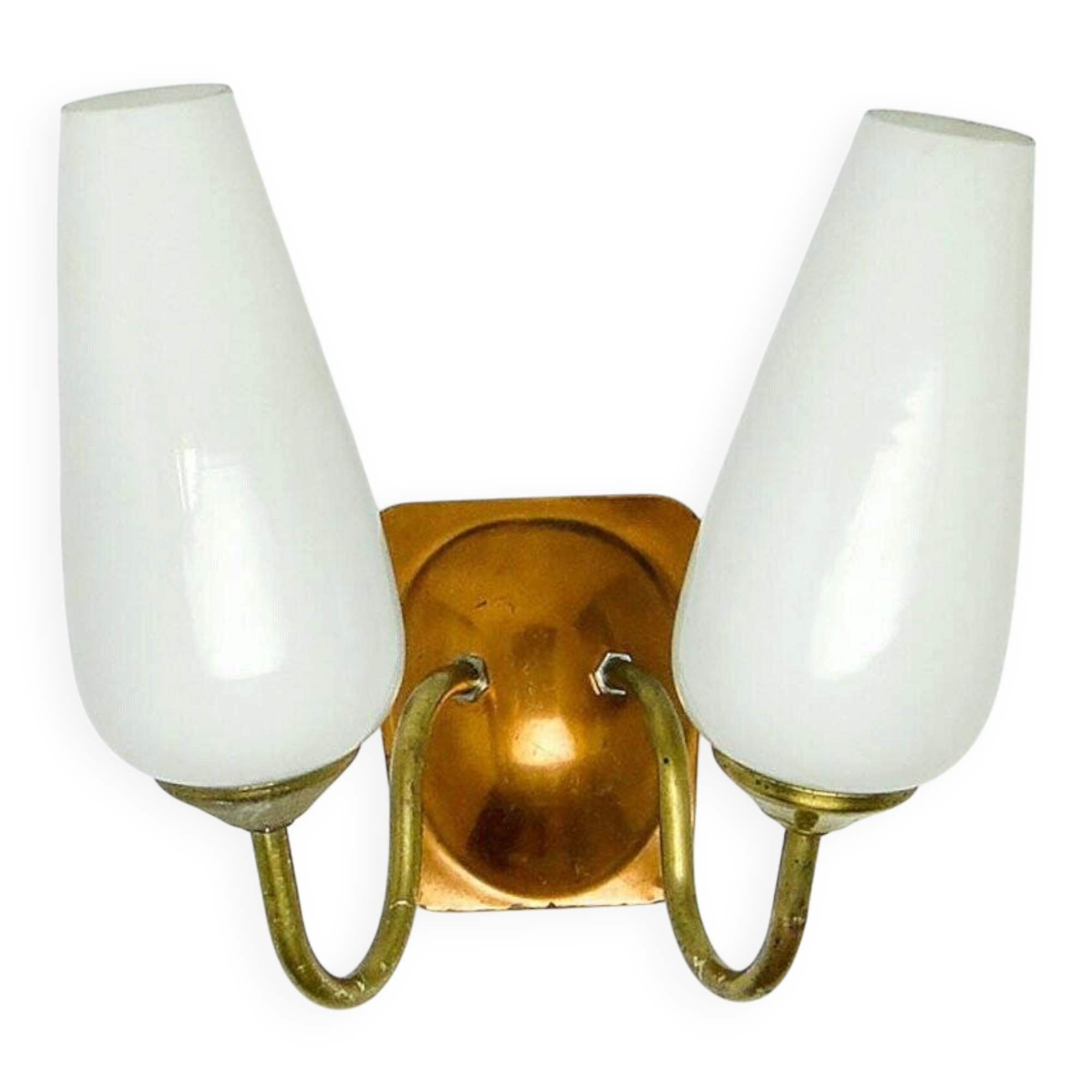 Vintage 2-armed wall lamp in brass, 1970s