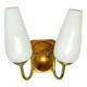 Vintage 2-armed wall lamp in brass, 1970s