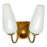 Vintage 2-armed wall lamp in brass, 1970s