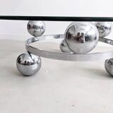 Chrome & Glass Sputnik Coffee Table 1960's
