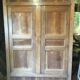 Double door antique wardrobe front in walnut.