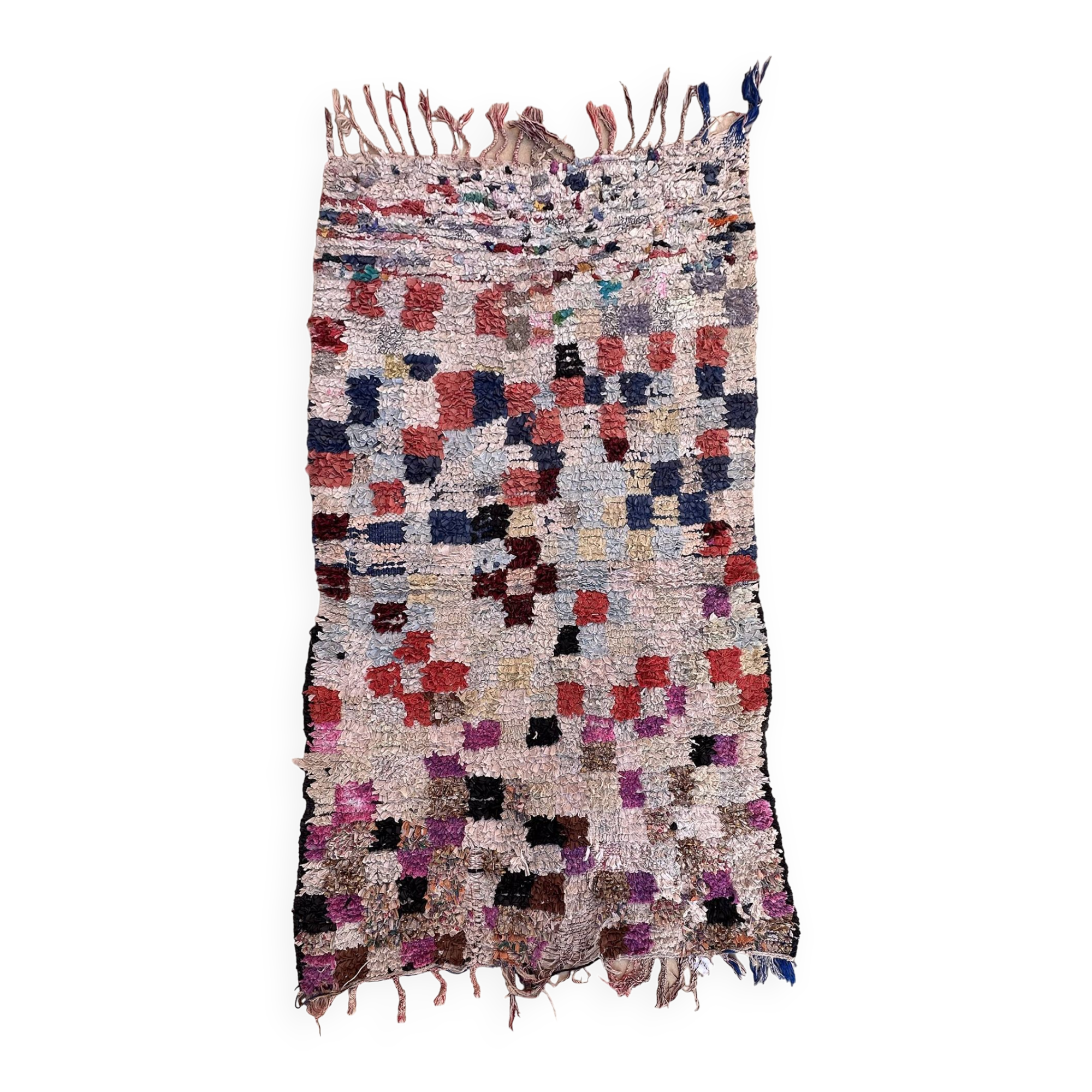 Colorful Boucherouite Moroccan rug - 126 x 195 cm