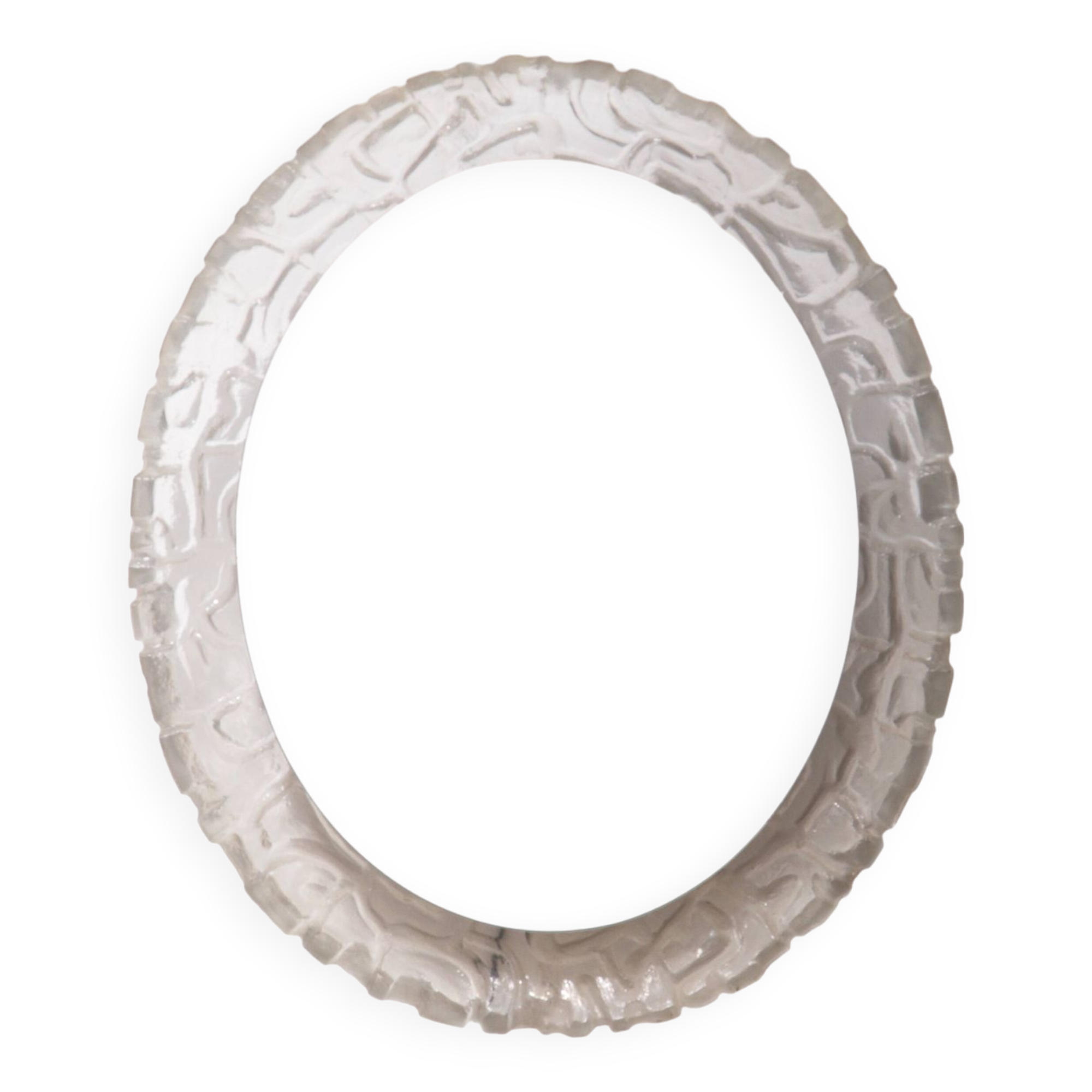 Miroir mural de salle de bain ovale avec éclairage et bord en plexiglas - Hillebrand